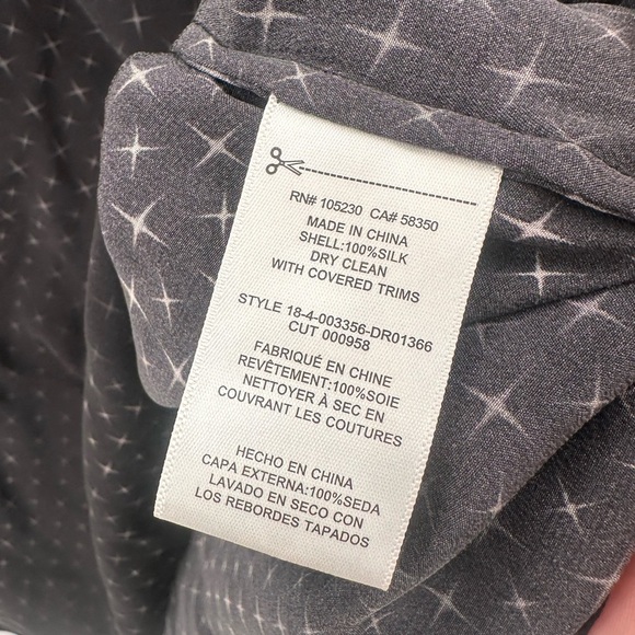 Equipment Black Star Print 100% Silk Dress Size Medium - Picture 3 of 4